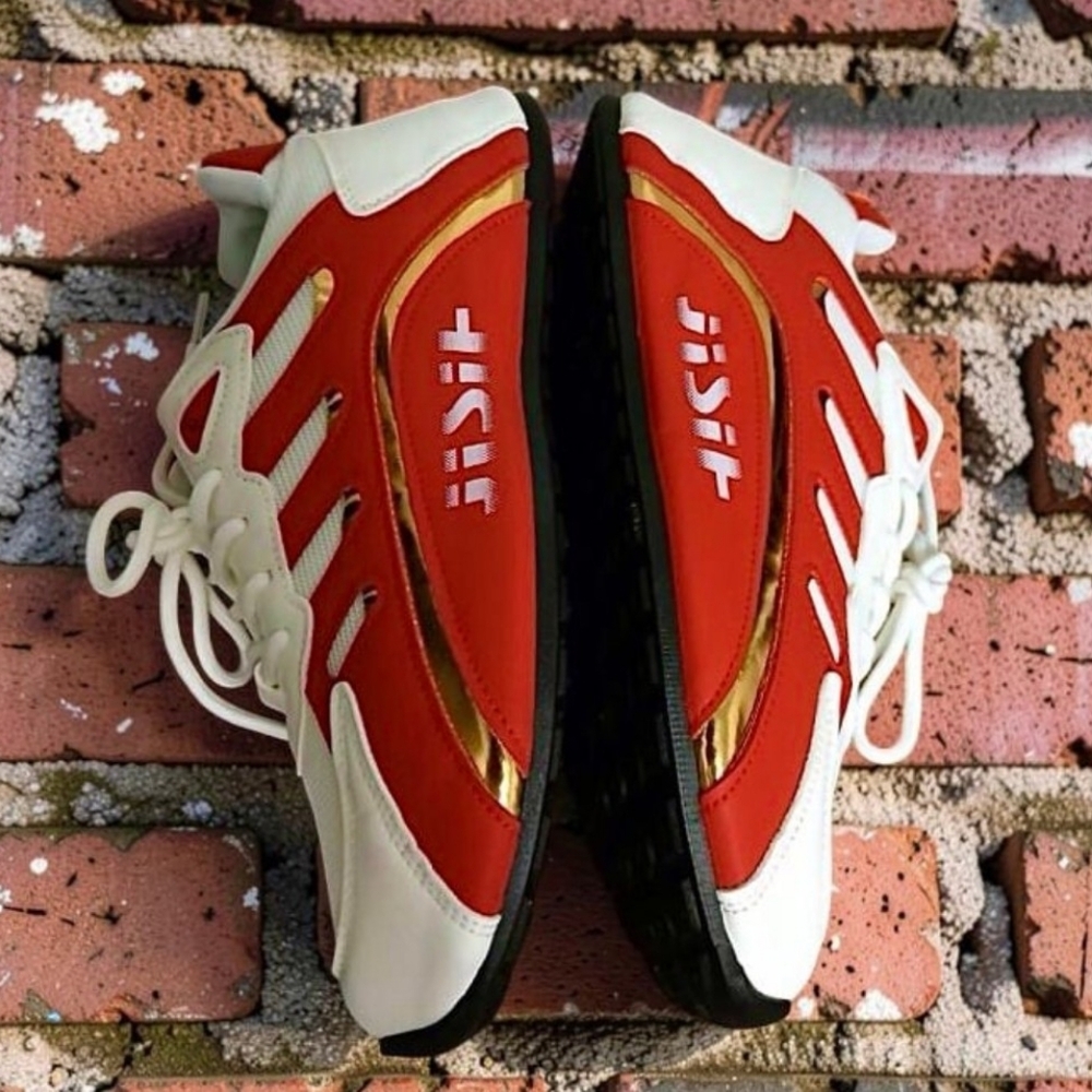 Men's Size-9 Red and White Athletic Sneakers